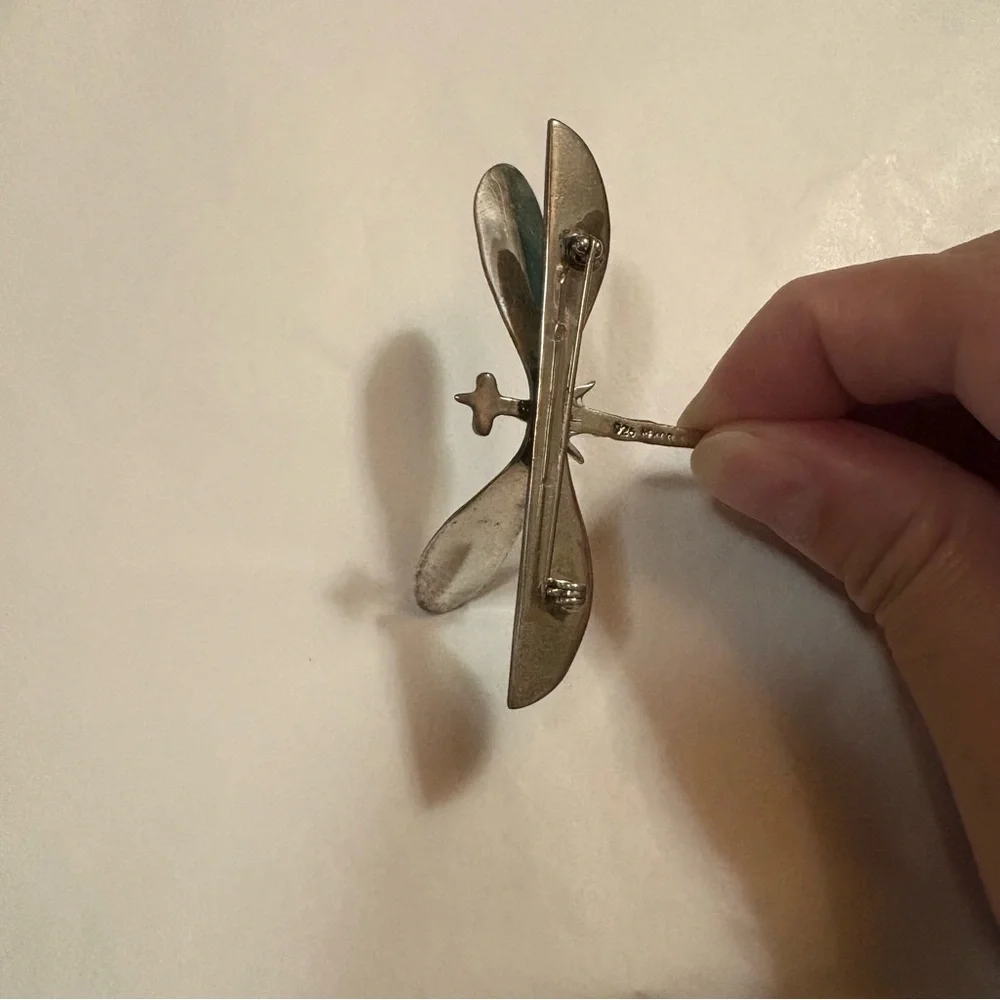 VGT Mexico Sterling Silver 3D Figural Dragonfly Brooch Pin